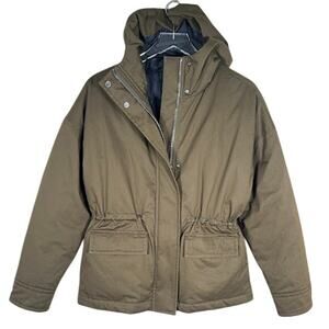 Theory Women's City Parka Utility Hooded Jacket S Down Filled Cotton Warm Winter